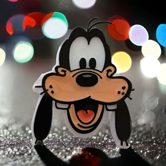 Vintage Goofy Dog Pin Plastic 70s To 80s Retro Walt Disney Whimsical Pop Art - Picture 13 of 14